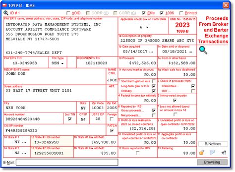 1099-B Form Example