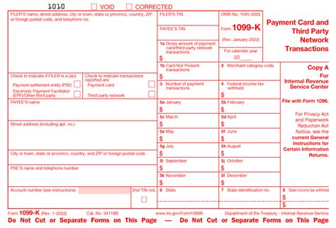 1099-K Form Example