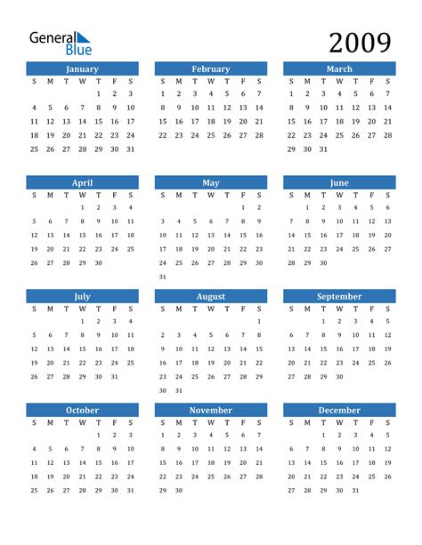 2009 Calendar PDF