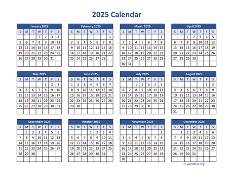 2025 calendar printable pdf example