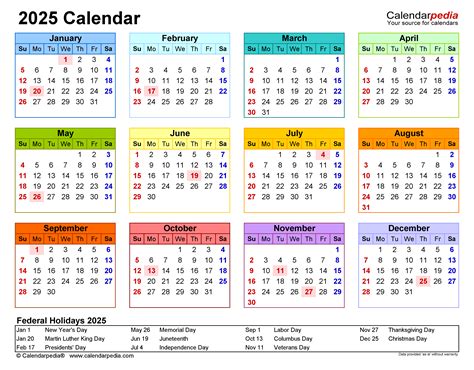 2025 calendars