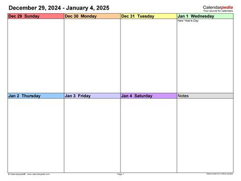 2025 Daily Schedule Printable