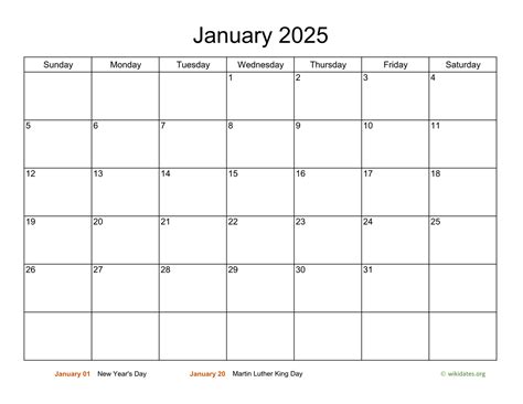 2025 Monthly Calendar Printable