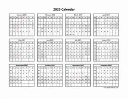 2025 year calendar printable design