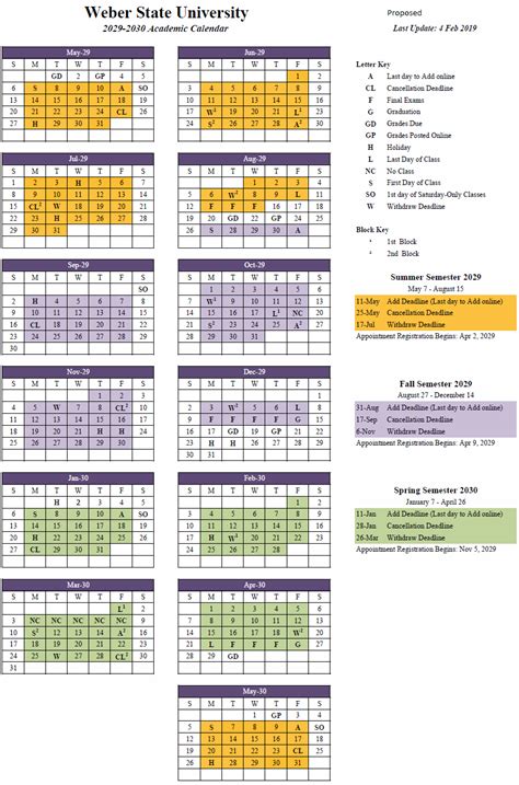 2029 College Graduation Day Calendar