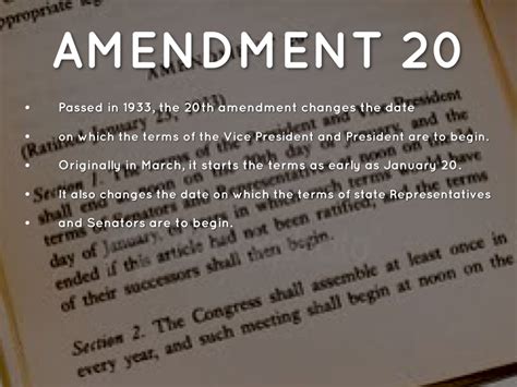 20th Amendment Explanation