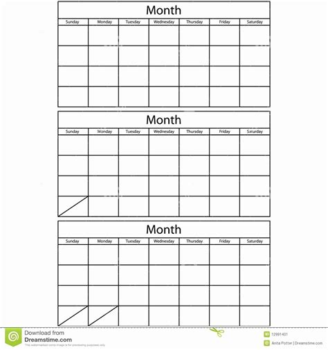 3-Month Calendar Templates