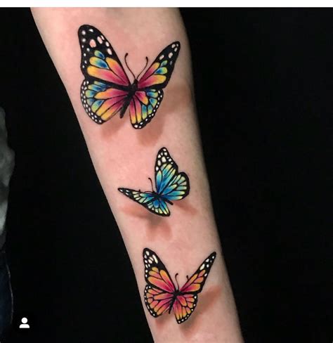 3D butterfly tattoo on wrist