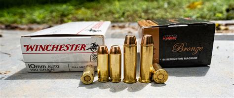 A comparison of the.44 Automag and.44 Magnum cartridges