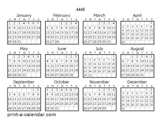 Description of 4445 calendar structure