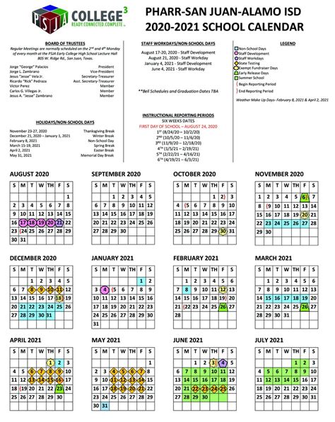 5 Psja Isd Calendar Overview