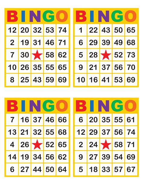 5 free bingo cards