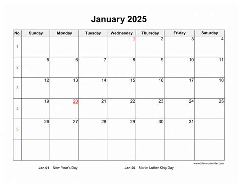 5 free calendars for 2025