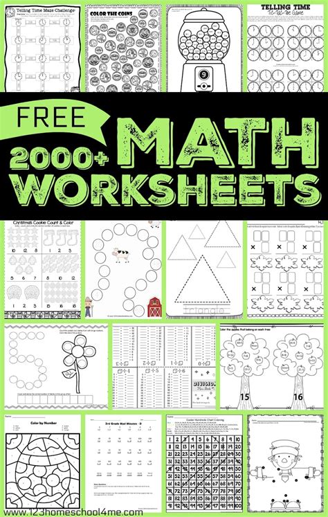 5 free math printables