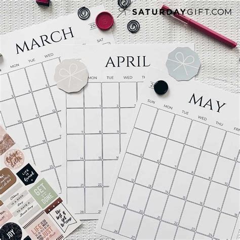 5 free printable calendars for 2025