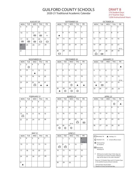 5 GCS Schools Calendar Template