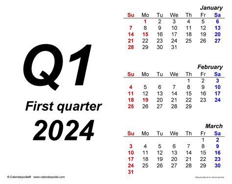 5 quarter calendar example