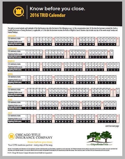 5 Trid Calendar Printable