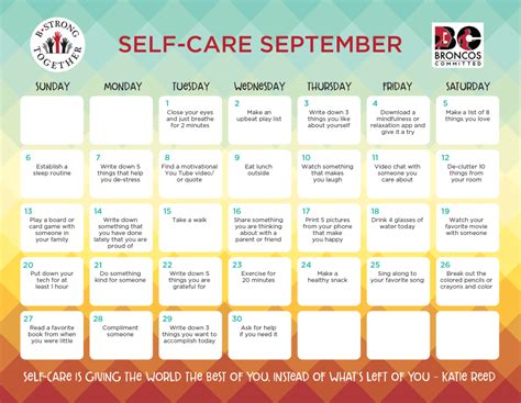 5 Vbps Calendar Tips for Self-Care