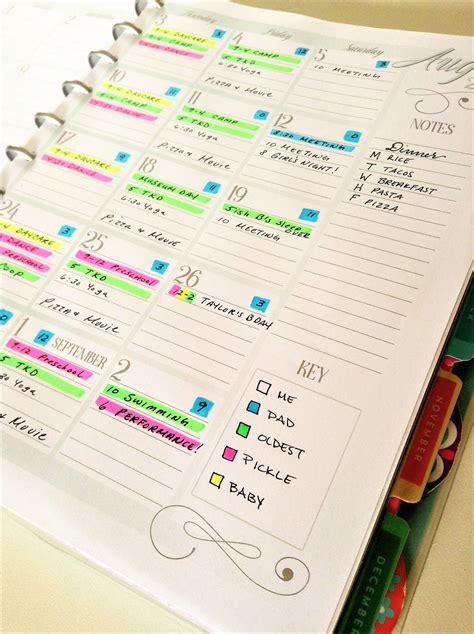 5 ways page calendar organization