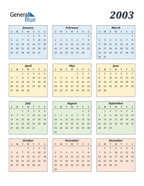 5 ways to use the 2003 calendar