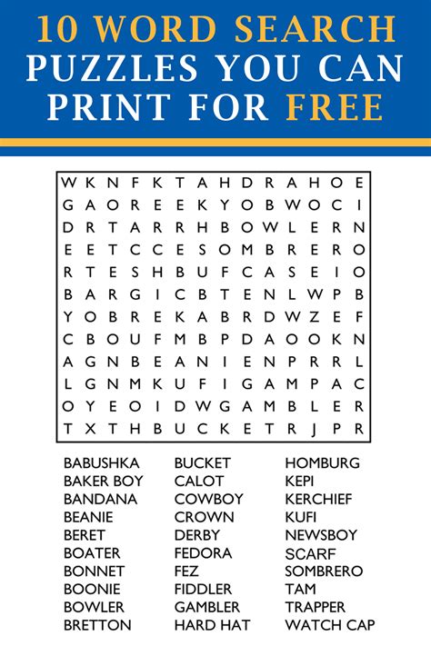 5-word puzzle prints example