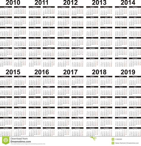 5-year calendar for business