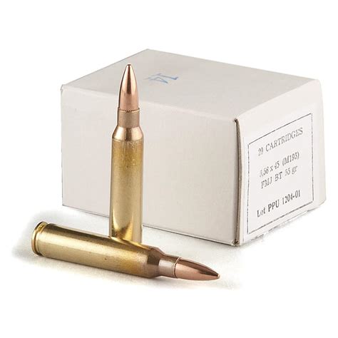 A selection of 5.56mm ammunition manufacturers