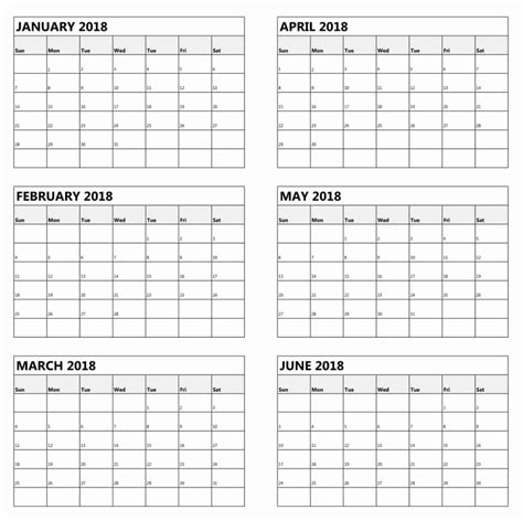 6-Month Calendar Customizable