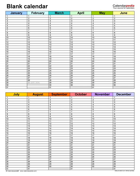 6-Month Calendar Ideas for Students