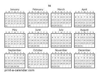 94 Calendar PDF