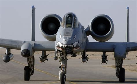 A-10 Warthog taking off from a runway