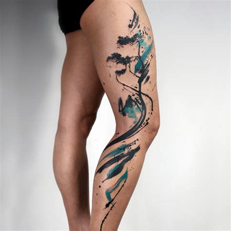 Abstract Leg Tattoo Design