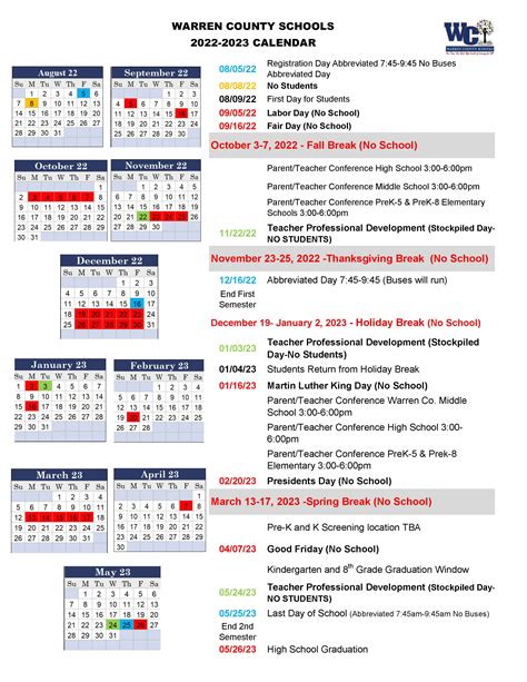 Academic Calendar Events