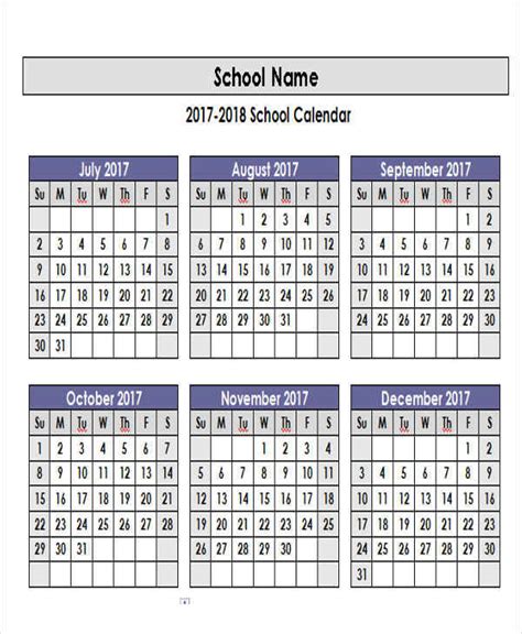 Academic Calendar View