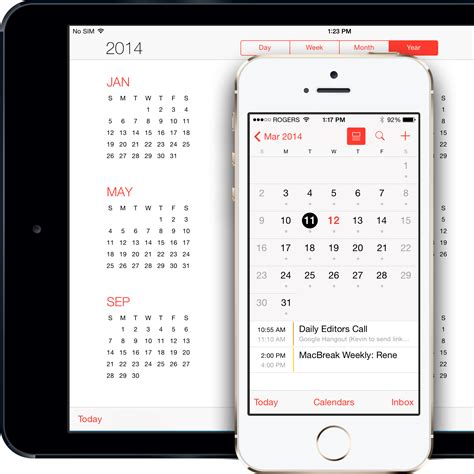 Accessing Calendar on Mobile Devices