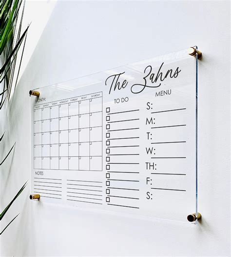 Acrylic Calendar Organization