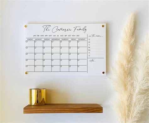 Acrylic Wall Calendar Types