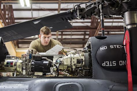 Air Force Aircraft Mechanic Performing Routine Maintenance