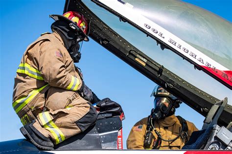 Air Force Firefighter participating in training exercise