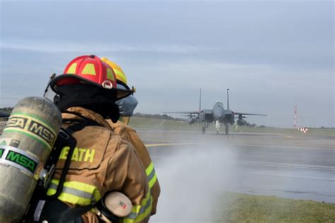 Air Force Firefighter responding to emergency