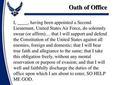 Air Force Officer Oath Promise