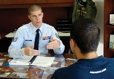 Image of an Air Force Recruiter Guiding a Client