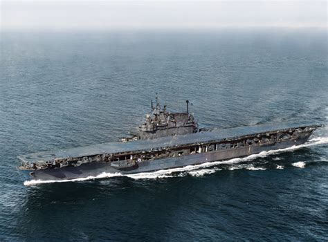 Aircraft carrier in harbor