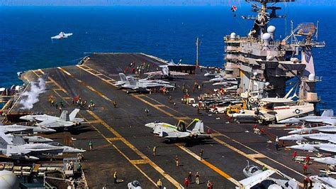 Aircraft carriers at sea