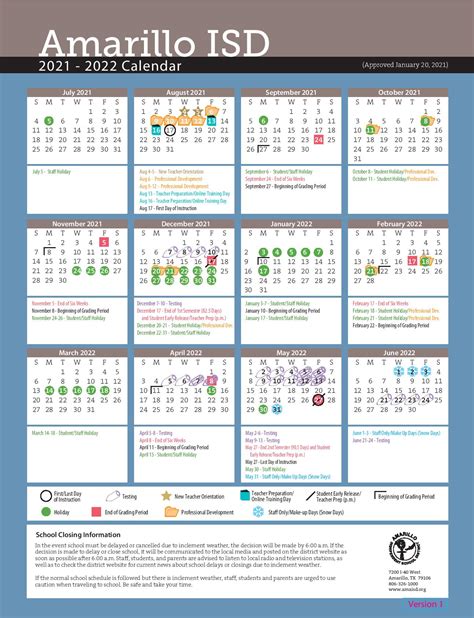 AISD Calendar Overview