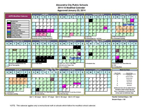 Alexandria Public Schools Calendar Resources