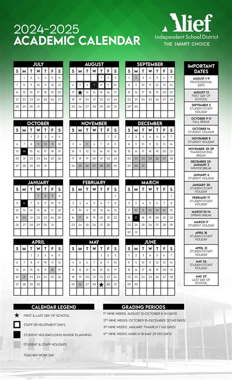 Customizing the Alief District Calendar