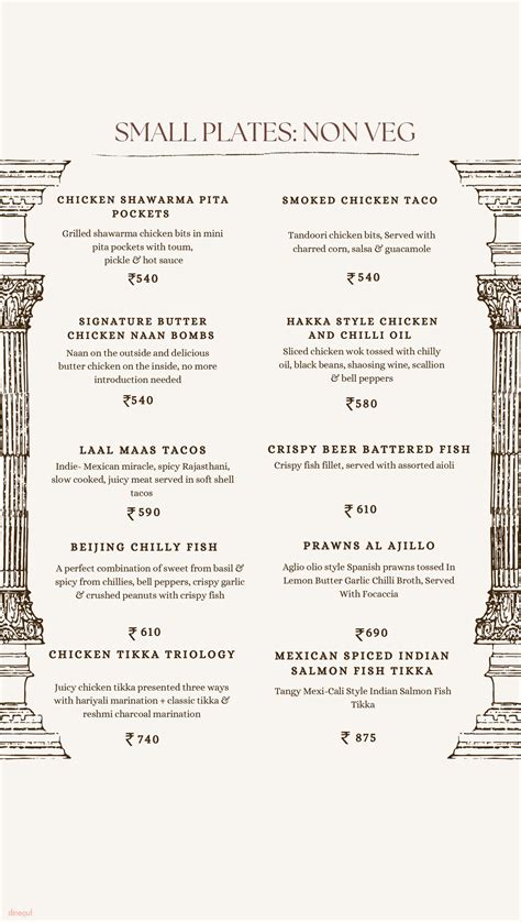 All Saints Menu