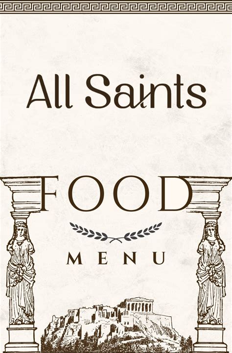 All Saints Menu Options